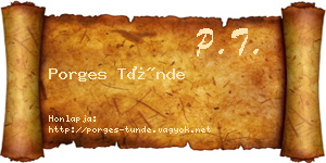Porges Tünde névjegykártya