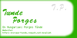 tunde porges business card